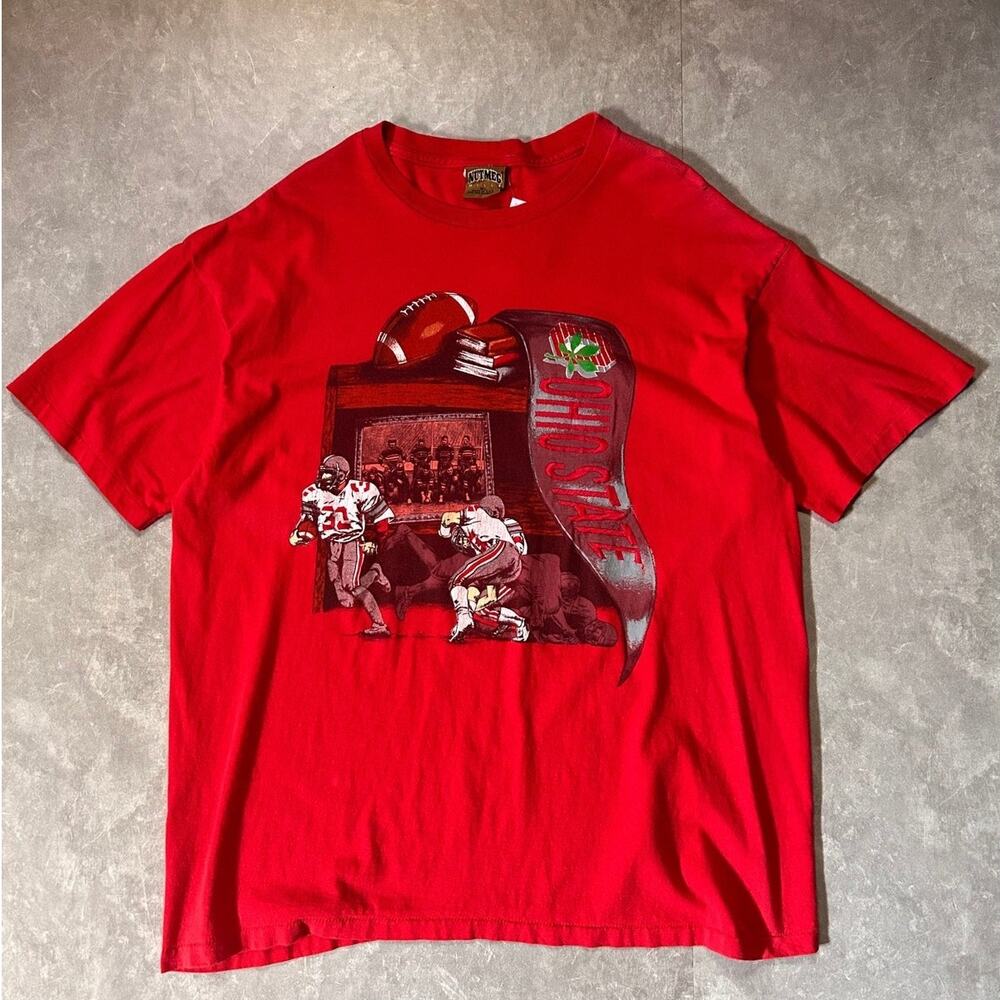 90's Vintage Ohio State Buckeyes Nutmeg Red T-Shirt -XL